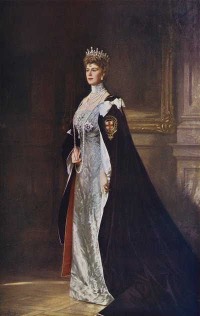 Koningin Mary, gemalin van Koning George V door William Samuel Henry Llewellyn