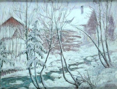 Chalets in de sneeuw door William Samuel Horton