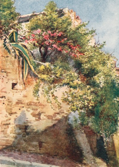 Een straathoek, Cagnes (kleurenlitho) door William Scott