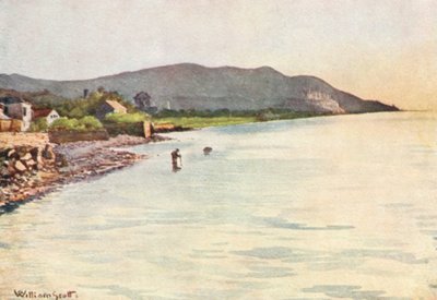 Aan de kust, Diano Marina, Cervo in de verte (kleurenlitho) door William Scott
