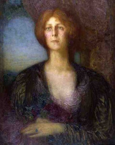 Portret van een dame door William Shackleton