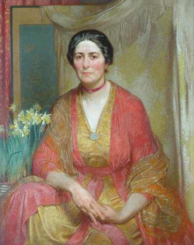 Portret van de vrouw van de kunstenaar door William Shackleton