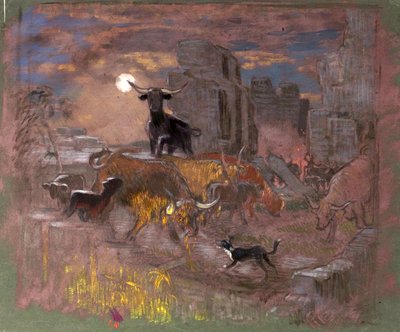 Studie voor Highland Raiders, ca. 1918 door William Shackleton