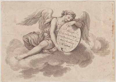 Handelskaart voor William Sharp, Graveur door William Sharp