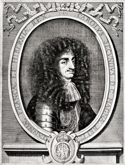 Karel II, koning van Groot-Brittannië en Ierland, 19e eeuw door William Sherwin