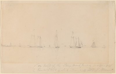 Aan Boord van de Stony Brook Packet door William Sidney Mount