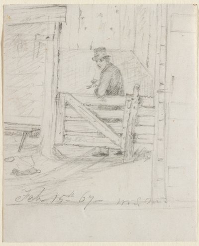 Rustend op het hek, 1867 door William Sidney Mount