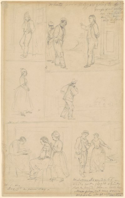 Studies van Figurengroepen door William Sidney Mount