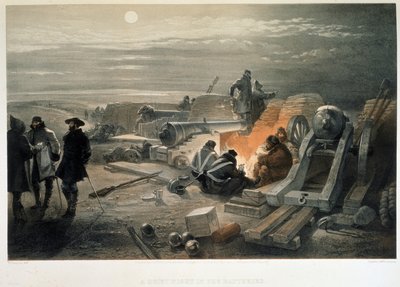 Een rustige nacht in de batterijen, 1855 door William Crimea Simpson