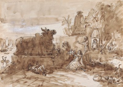 Hongersnood in India door William Simpson