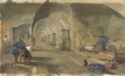 Interieur van Fort Nicholas, Sebastopol, Krim door William Simpson