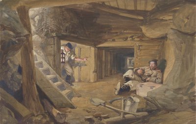 Mijn in de Bastion du Mat, Sebastopol, Krim door William Simpson
