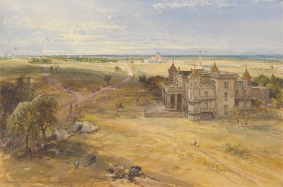 De Dilkoosha, Lucknow in de verte door William Simpson