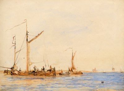 Rivierscène (of Op de Schelde bij Antwerpen), ca. 1836 door William Simson
