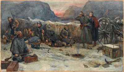 The Gordon Highlanders: Dageraad in de loopgraven door William Skeoch Cumming