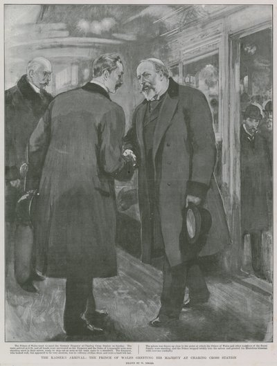 De Aankomst van de Keizer: De Prins van Wales begroet Zijne Majesteit op Charing Cross Station door William Small