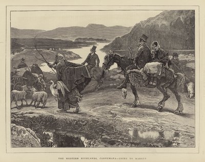 De westelijke hooglanden, Connemara, op weg naar de markt door William Small