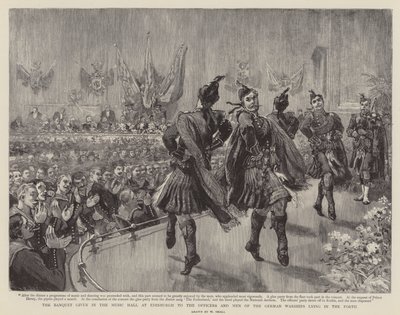 Het Banket in de Muziekzaal in Edinburgh voor de Officieren en Mannen van de Duitse Oorlogsschepen die in de Forth Liggen door William Small