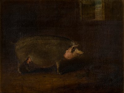 Een varken in een hok, c.1823 door William Smith