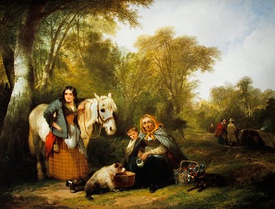 Zigeunerkamp door William Snr. Shayer