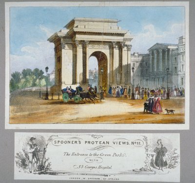 Hyde Park Corner, Londen, ca. 1835 door William Spooner