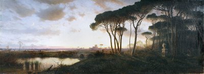 Kasteel van Ostia gezien vanuit het dennenbos van Castel Fusano, 1881 door William Stanley Haseltine
