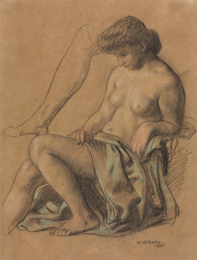 Geklede Figuur Zittend door William Strang