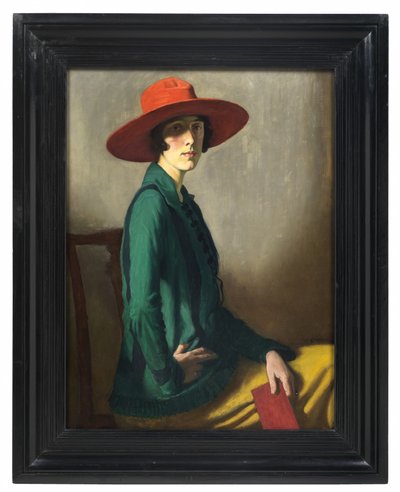 Dame met een rode hoed door William Strang