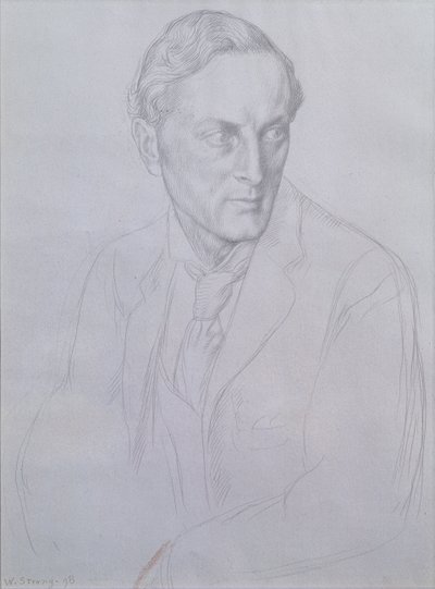 Portret van Sir Henry John Newbolt (1862-1938) dichter door William Strang