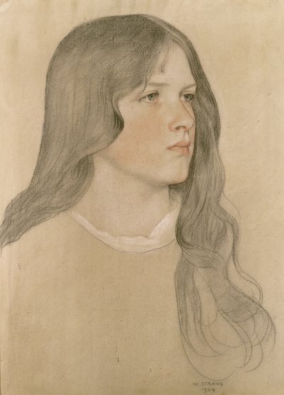 Portret van een Meisje, 1904 door William Strang