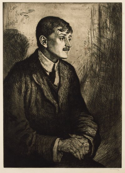 Portret van de dichter John Masefield 1878-1967 door William Strang