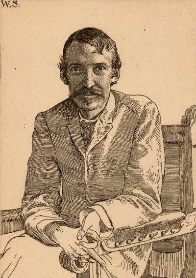 Robert Louis Balfour Stevenson (1850-1894) Schotse auteur door William Strang