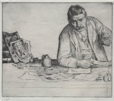 Zelfportret - De Etsenmaker, 1897 door William Strang