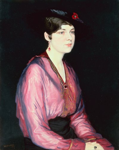 De roze blouse, portret van Sylvia Parsons door William Strang