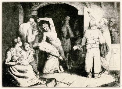 De geseling van Faithful uit De Christenreis naar de Eeuwigheid door John Bunyan, illustratie door William Strang door William Strang