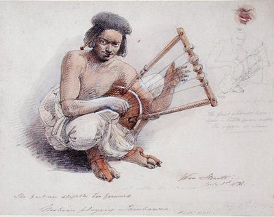 Nubische die tamboerijn speelt, 8 juli 1878 door William Strutt