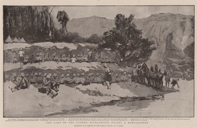 Het kamp van de Gordon Highlanders tijdens een bombardement door William T. Maud