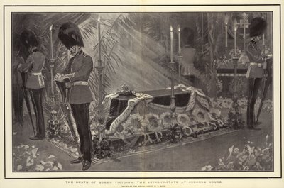 De dood van koningin Victoria, de lijkstaat in Osborne House door William T. Maud