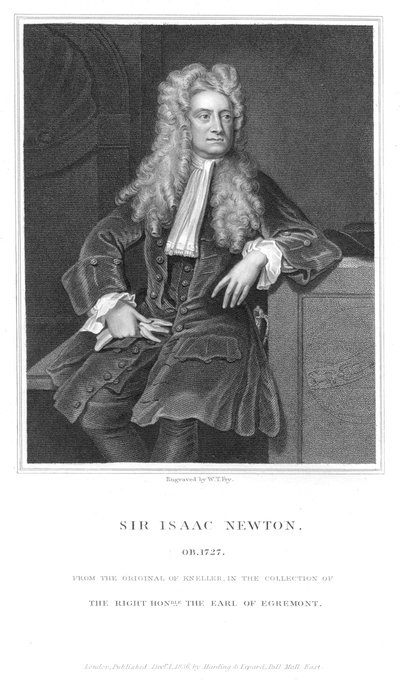 Isaac Newton, Engelse wiskundige en natuurkundige, 1836 door William Thomas Fry
