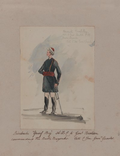 Bimbashi Yusuf Bey A.D.C. bij Genl. Beatson, commandant van de Bashi Bazouks. Late C. Fox. Grenr Guards door William Thomas Markham