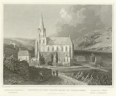Kerk van de Maagd Maria in Oberwesel door William Tombleson