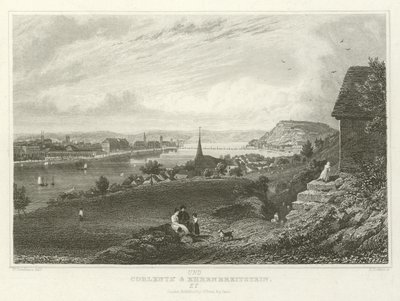 Koblenz en Ehrenbreitstein door William Tombleson