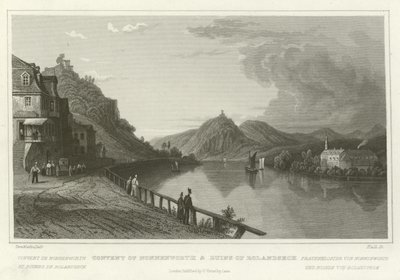 Klooster van Nonnenworth en ruïnes van Rolandseck door William Tombleson