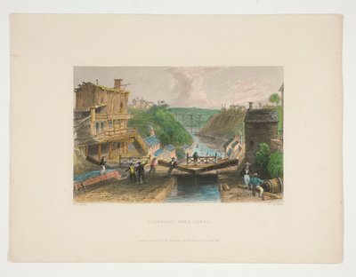 Lockport, Erie Canal, illustratie voor Nathaniel Parker Willis door William Tombleson