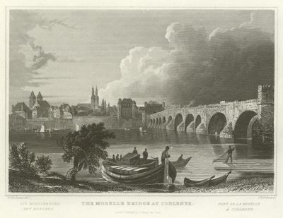 De Moezelbrug bij Koblenz door William Tombleson