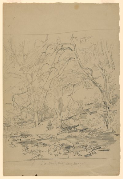 Studie van landschap, Lawton Valley, RI door William Trost Richards