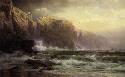 De lange golven die op het rif donderen door William Trost Richards