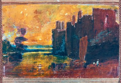 Caernarven Kasteel bij zonsopgang door Joseph Mallord William Turner