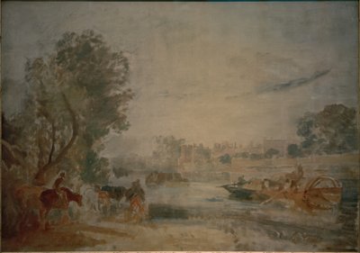 Hampton Court, vanaf de Theems door Joseph Mallord William Turner