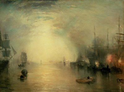 Keelmen die kolen laden bij maanlicht door Joseph Mallord William Turner